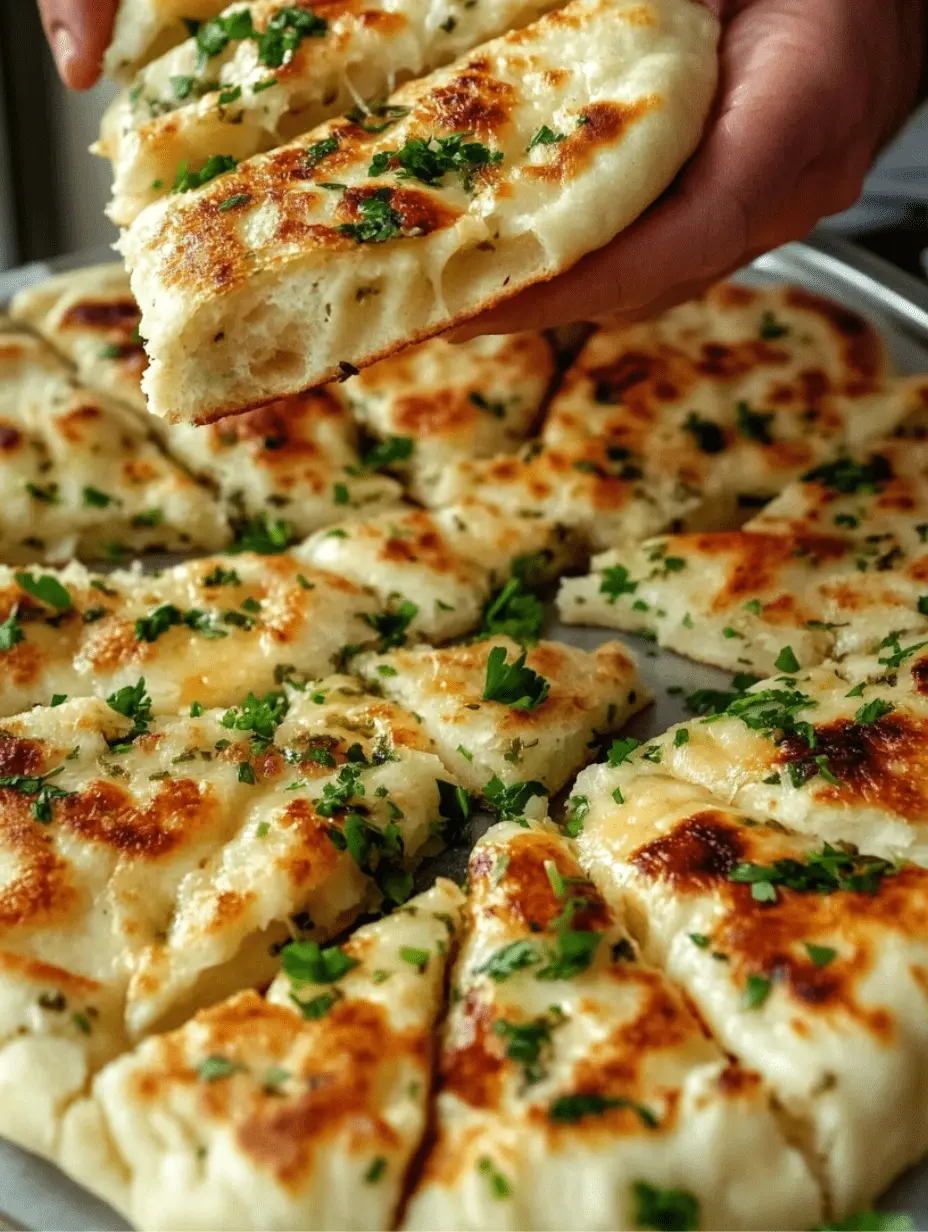 Crispy garlic flatbread made in air fryer