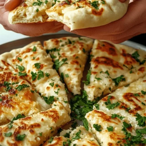 Crispy garlic flatbread made in air fryer