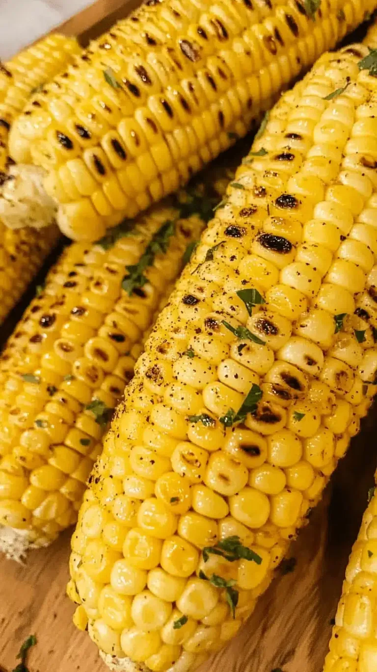 Grilled corn on the cob seasoned with herbs and spices, a perfect side for the best air fryer chicken wing recipes