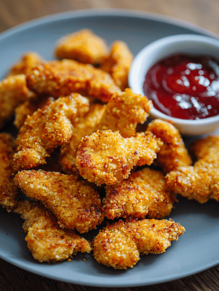 Crispy dino nuggets in air fryer