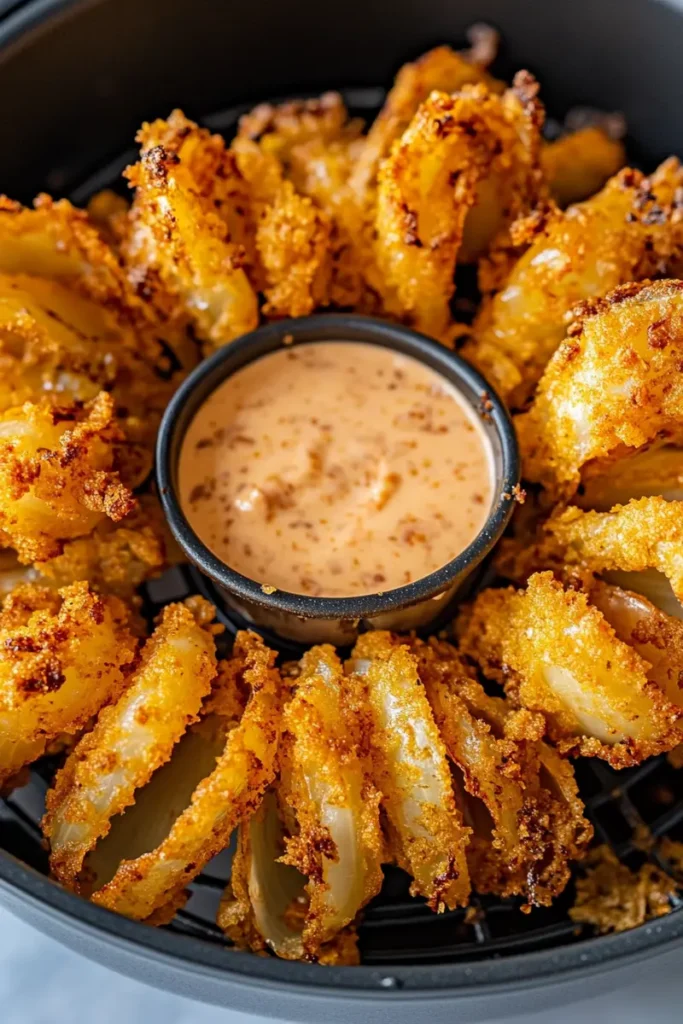 Baby air fryer blooming onions crispy golden snack