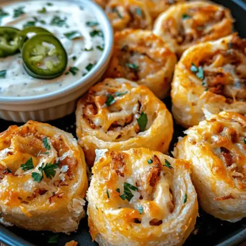 Crack Chicken Pinwheels in Air Fryer on serving platter with ranch