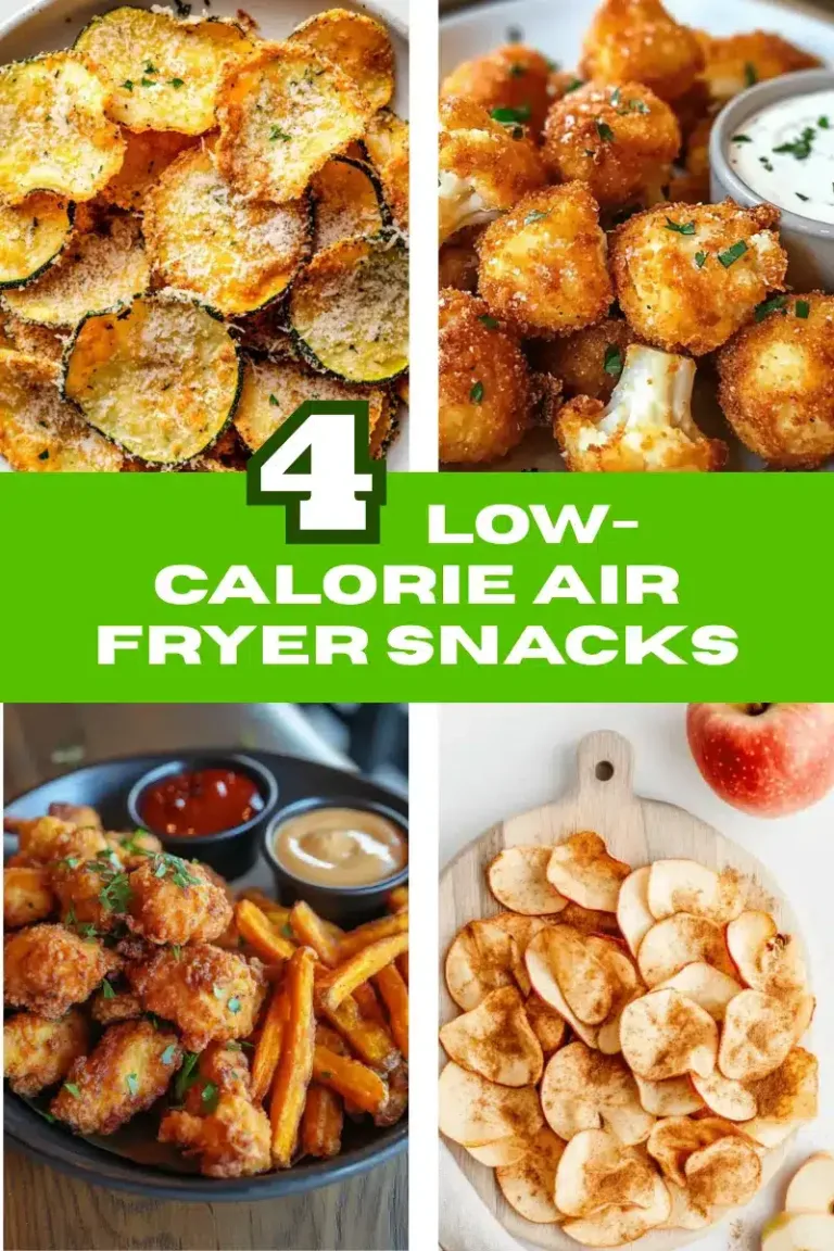 Low-calorie air fryer snacks under 100 calories on wooden plate