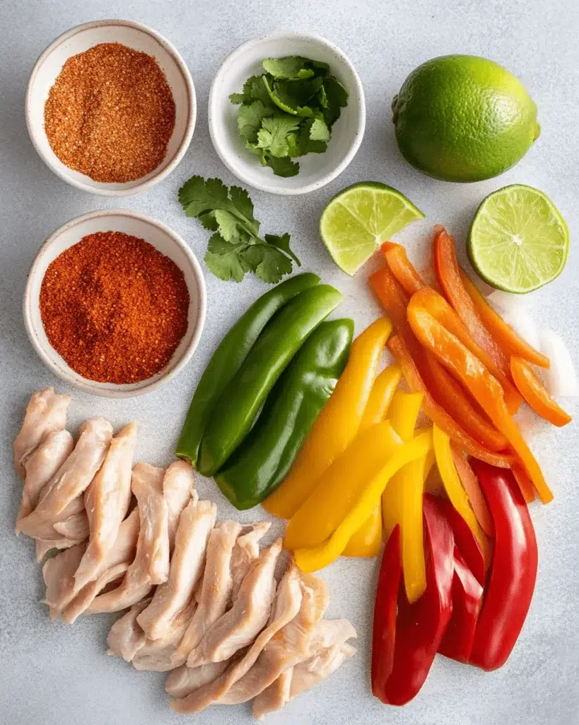 Ingredients for air fryer chicken fajitas