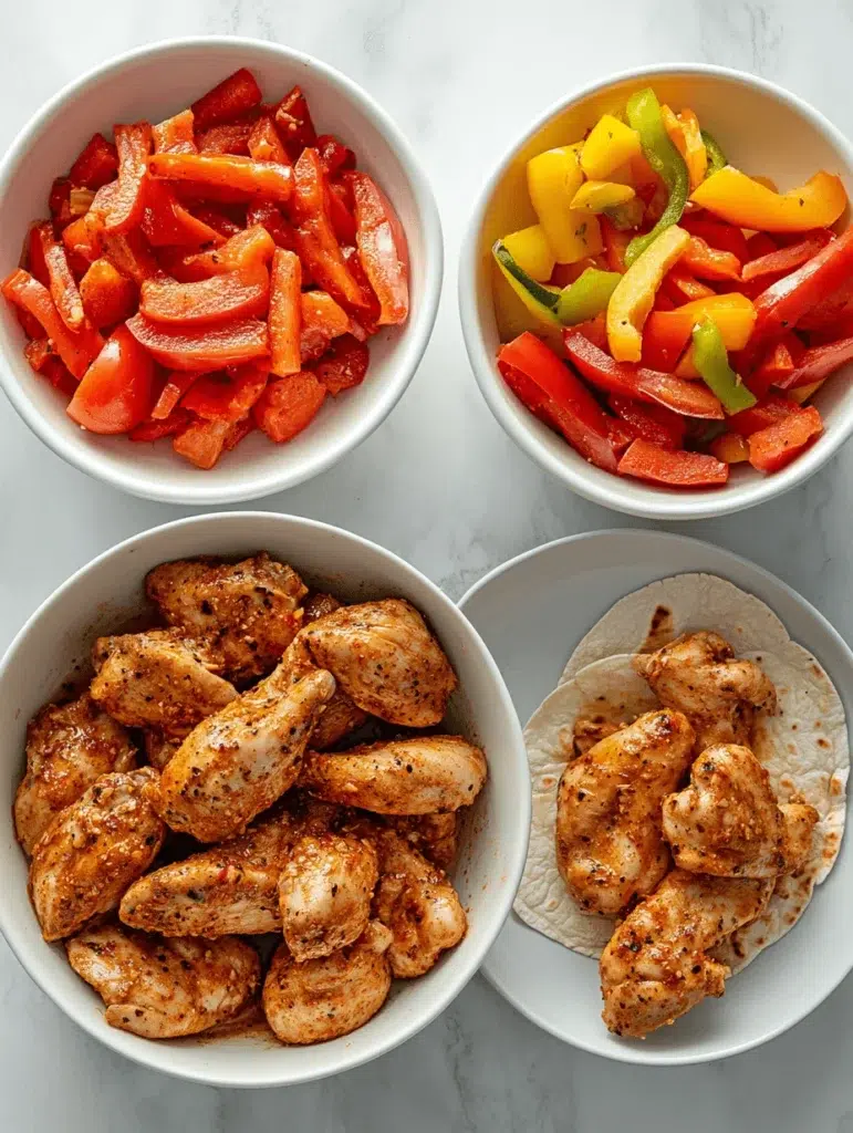 Making air fryer chicken fajitas