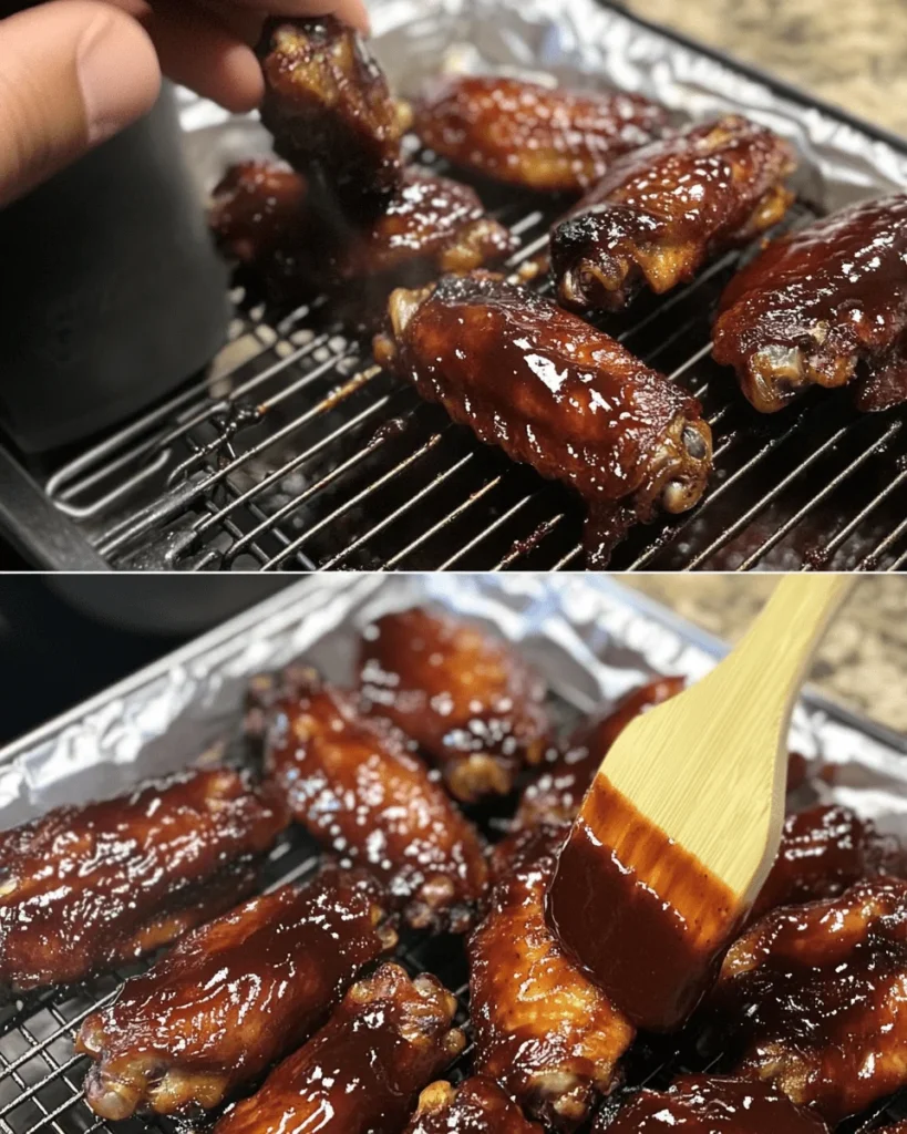 Making air fryer bbq chicken wings