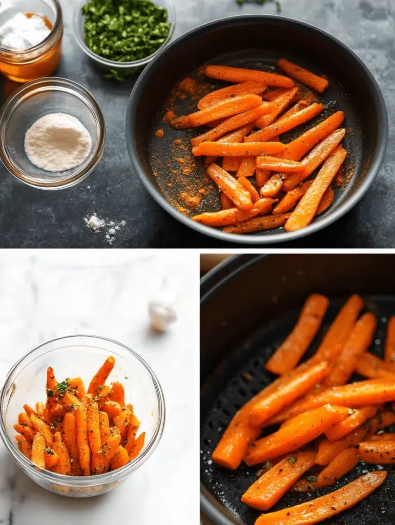 Making roasted carrots in air fryer