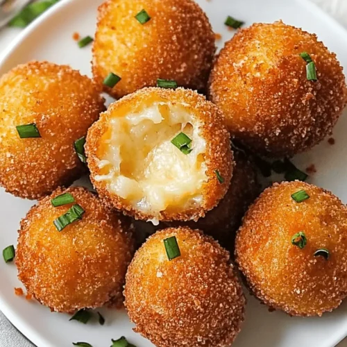 Crispy potato cheese bombs with garlic butter