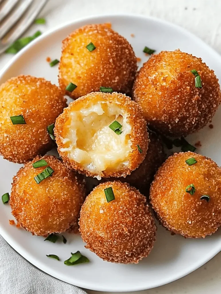 Crispy potato cheese bombs with garlic butter