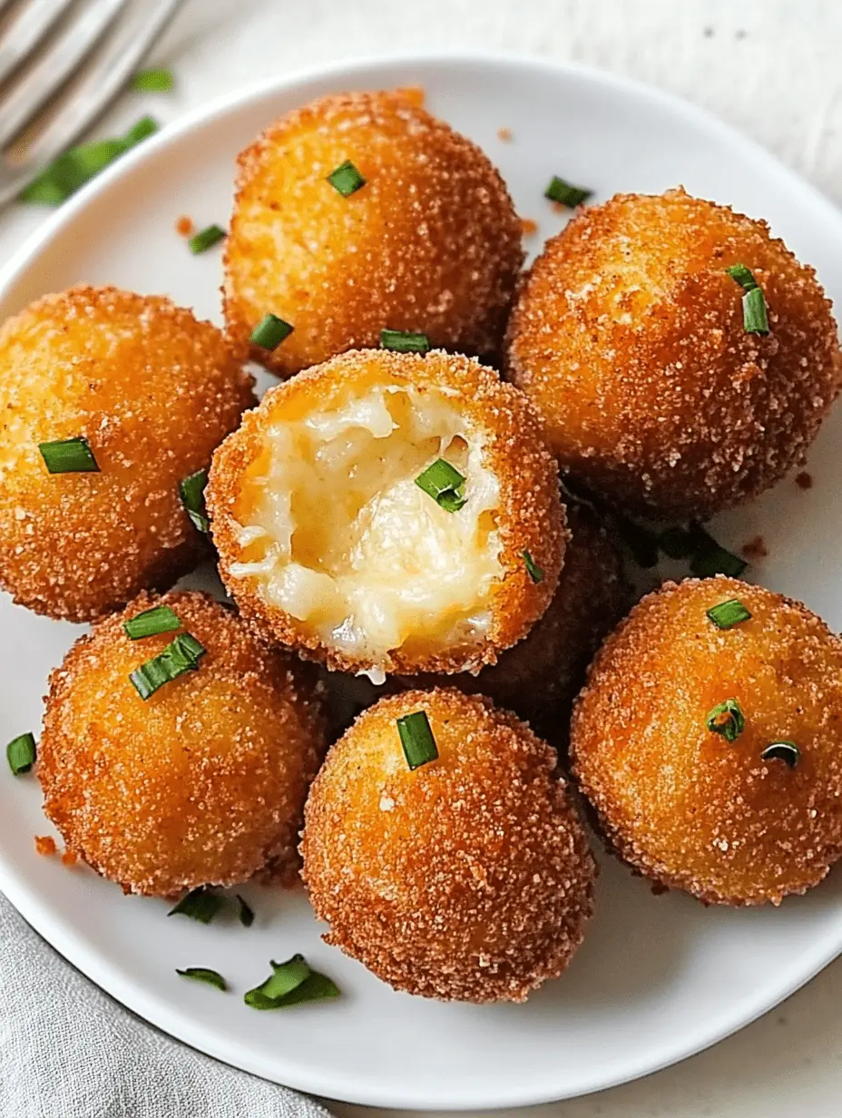 Crispy potato cheese bombs with garlic butter
