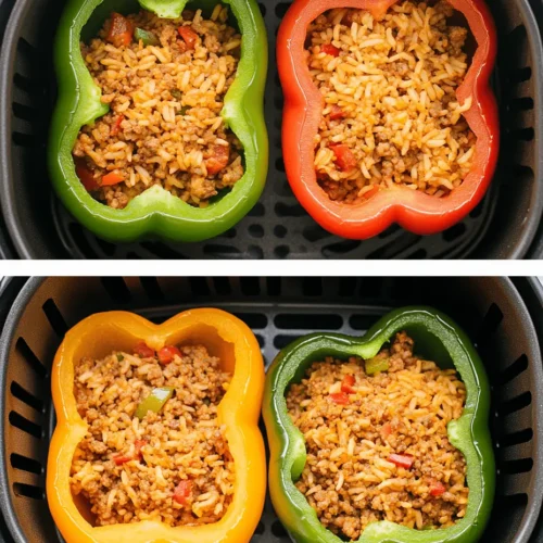 Cheesy stuffed bell peppers in air fryer