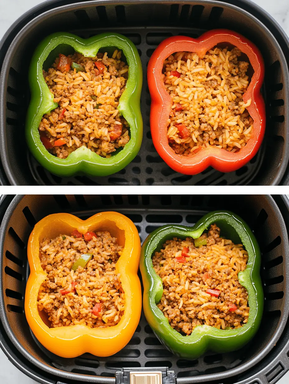 Cheesy stuffed bell peppers in air fryer