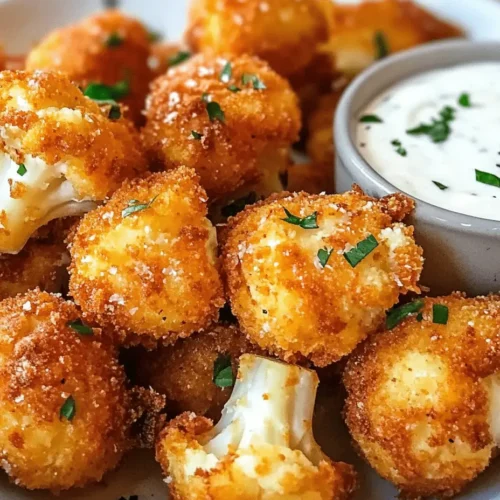 Air fryer crispy cauliflower bites