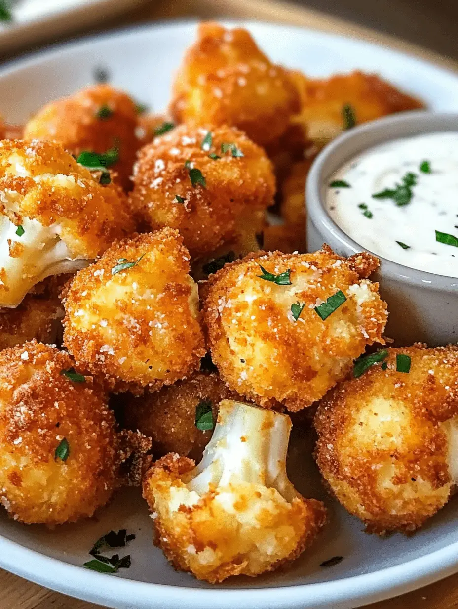 Air fryer crispy cauliflower bites