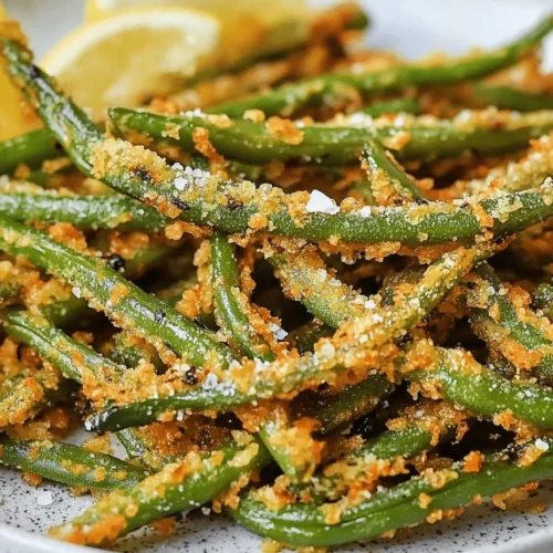 Air fryer garlic green beans – crispy and savory