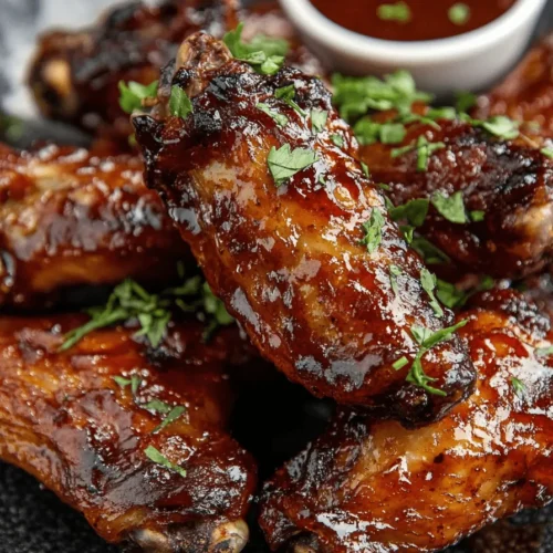 Crispy BBQ chicken wings in air fryer