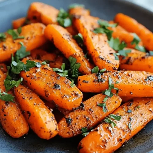 Roasted carrots in air fryer with garlic and herbs
