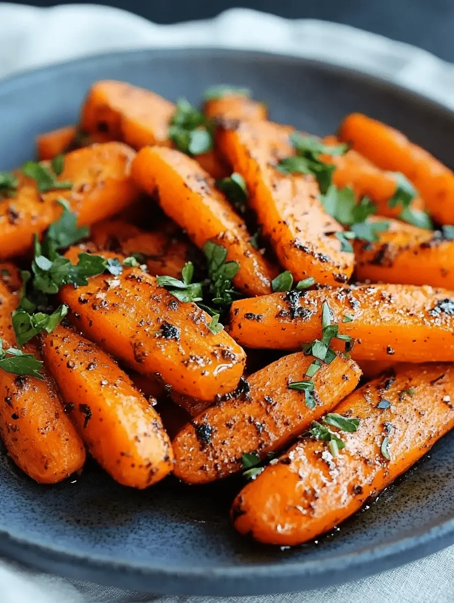 Roasted carrots in air fryer with garlic and herbs