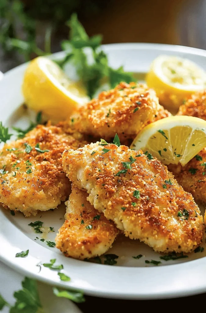 Crispy parmesan crusted chicken in air fryer