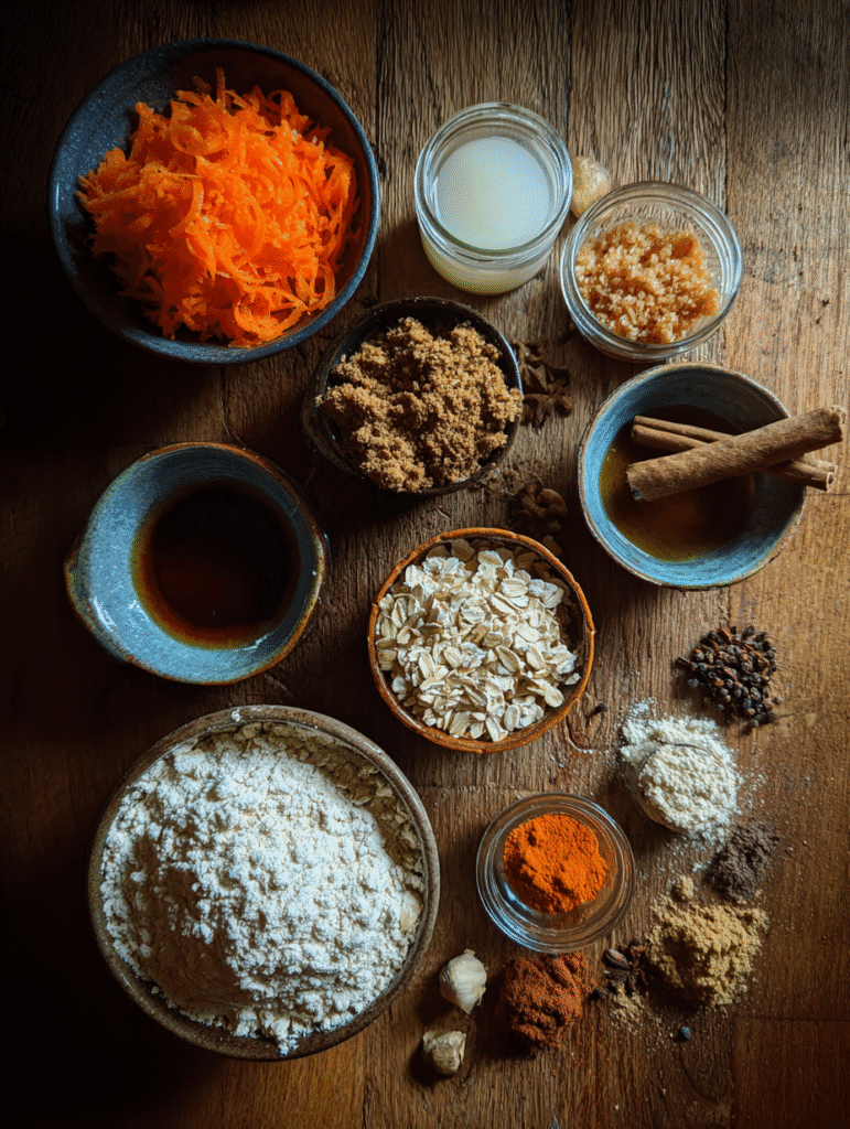 Ingredients for air fryer carrot cake cookies