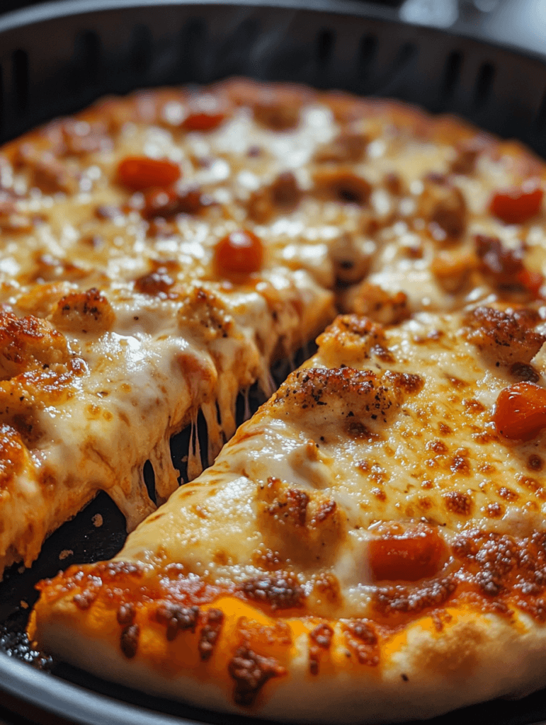 Air frying the crust gives it a crispy finish