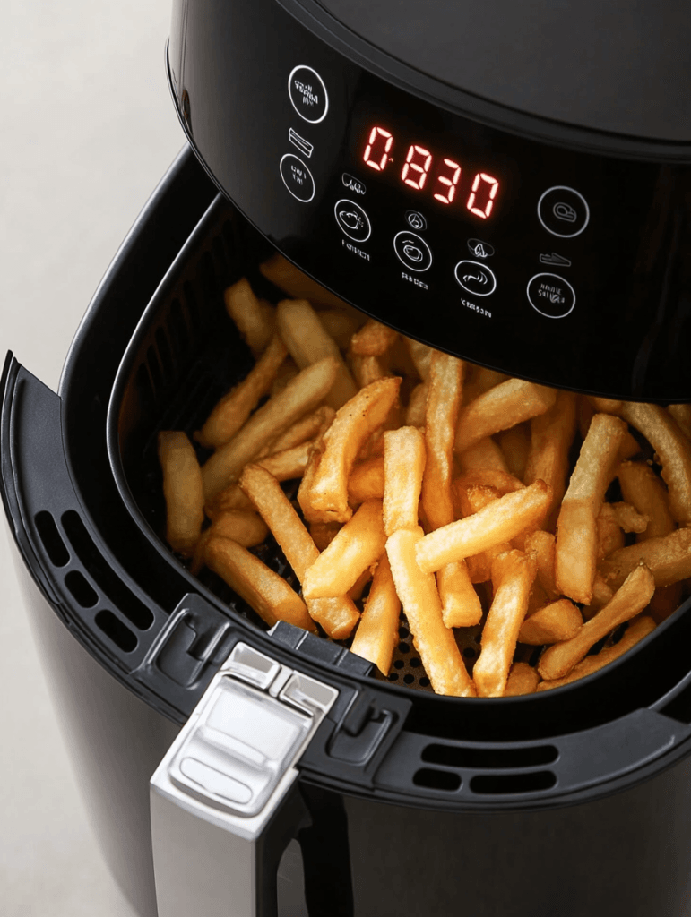 Air fryer temperature and timing setting
