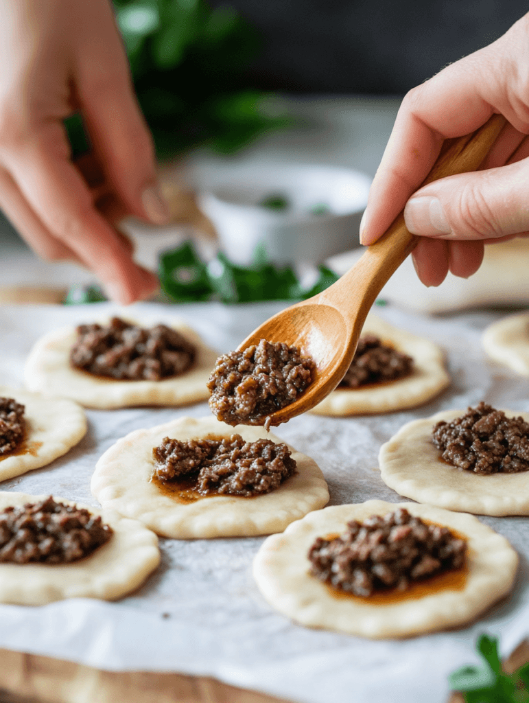 Assembling low-carb beef empanadas