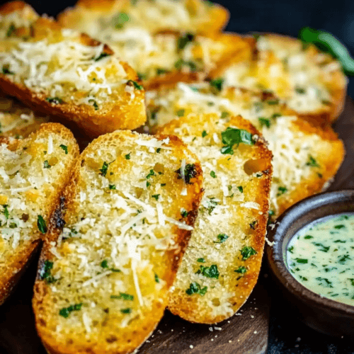 cheesy garlic flatbread bites in the air fryer served on a board