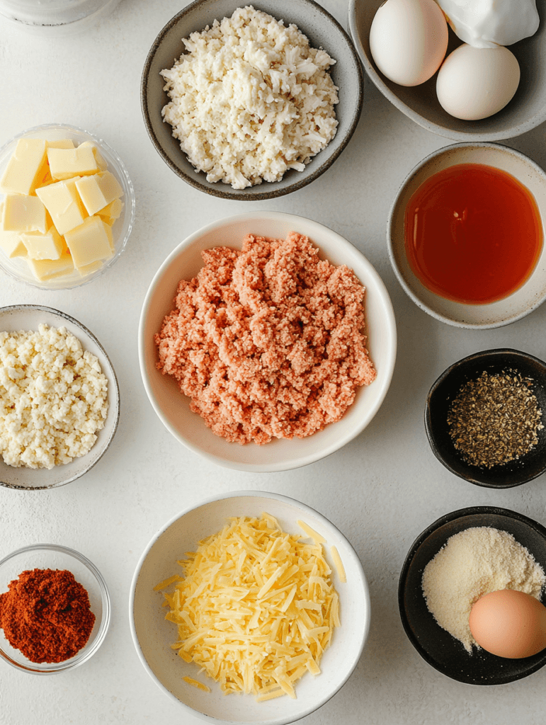 Ingredients for chicken crust pizza recipe