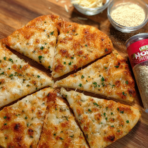 Easy air fryer cheesy garlic bread with tortillas