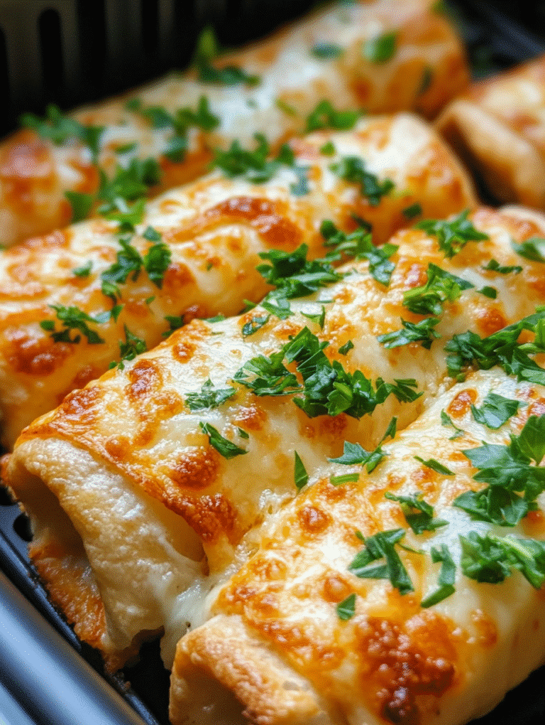 keto low-carb garlic bread wraps in air fryer close-up