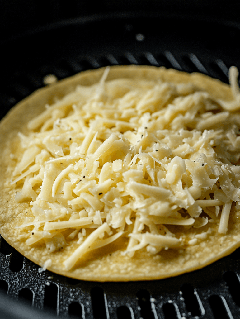 how to make air fryer cheesy tortilla garlic bread step-by-step