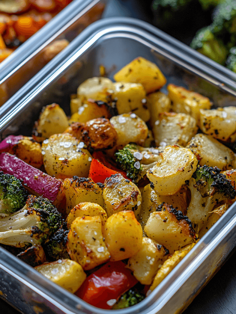 Meal-prepped pink salt weight loss air fryer vegetables