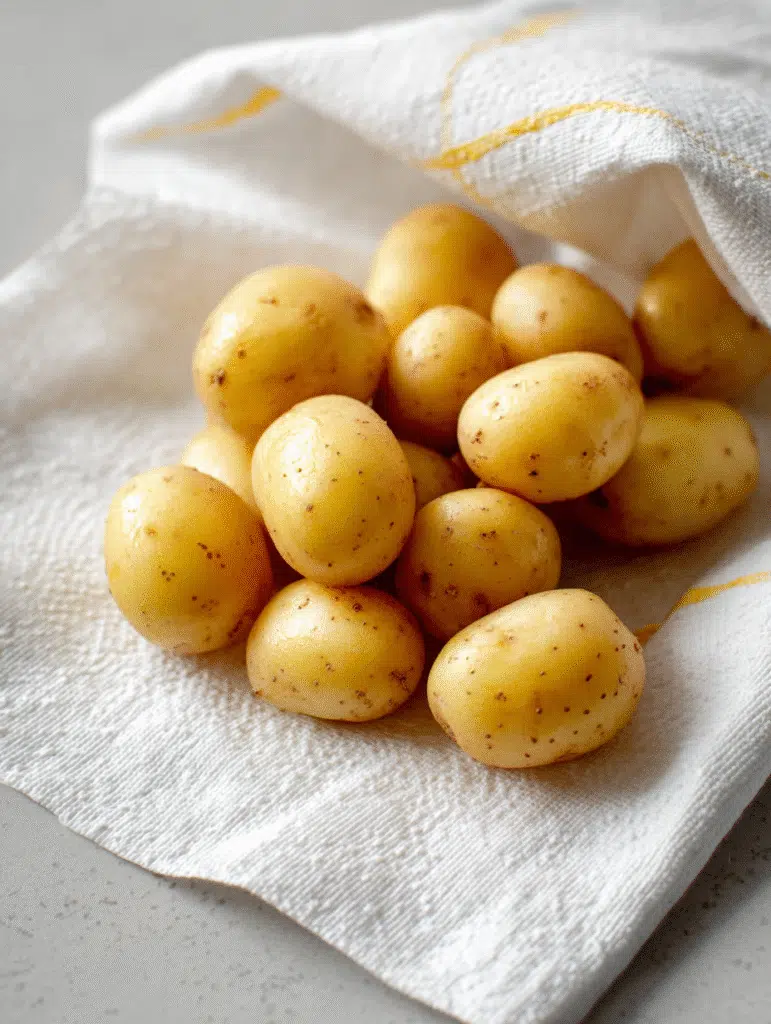 prepping baby potatoes for air frying