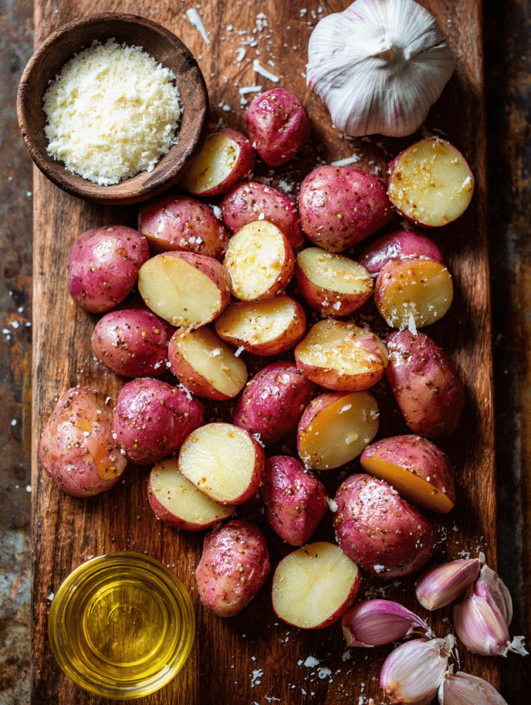 Ingredients for Garlic Parmesan Potatoes