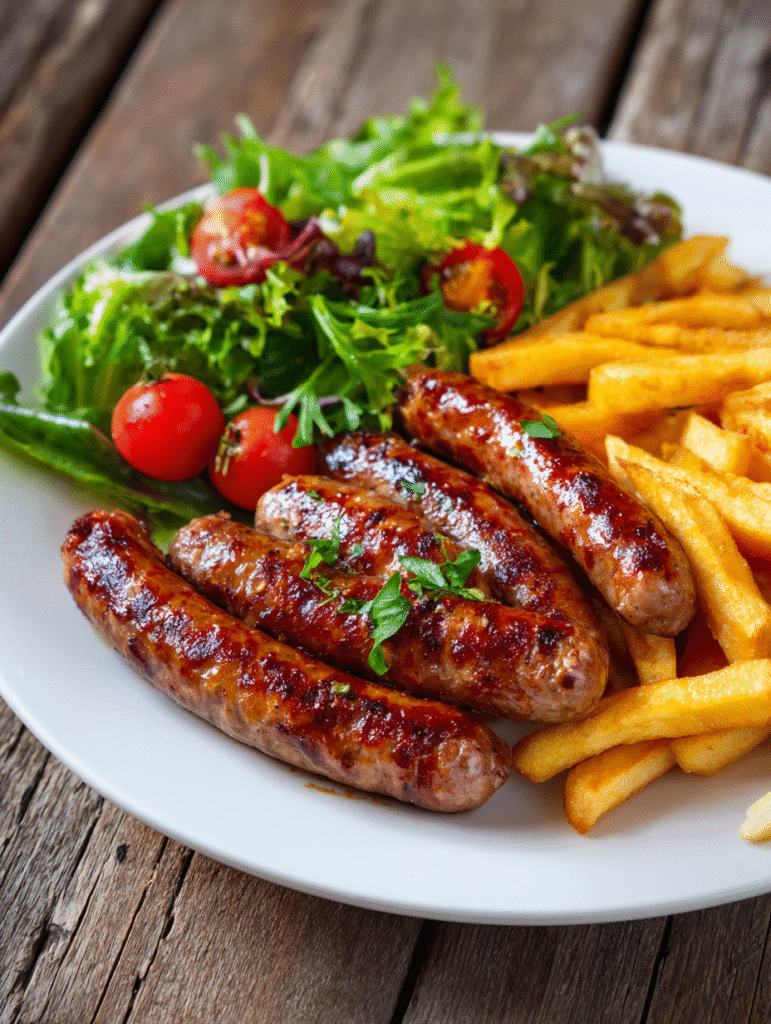 air fryer sausages with sides
