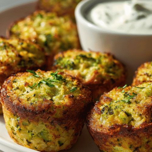 crispy air fryer cheesy broccoli rice bites on plate