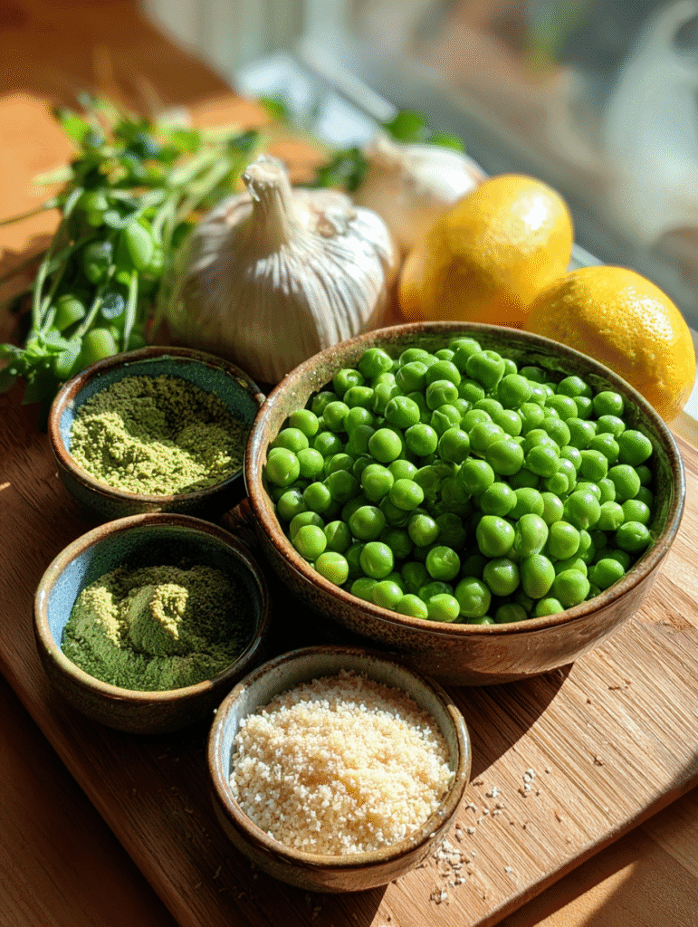 fresh ingredients for air fryer green peas balls