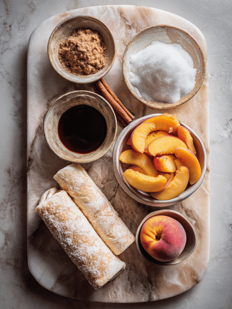 Ingredients for Air Fryer Peach Roll-Ups