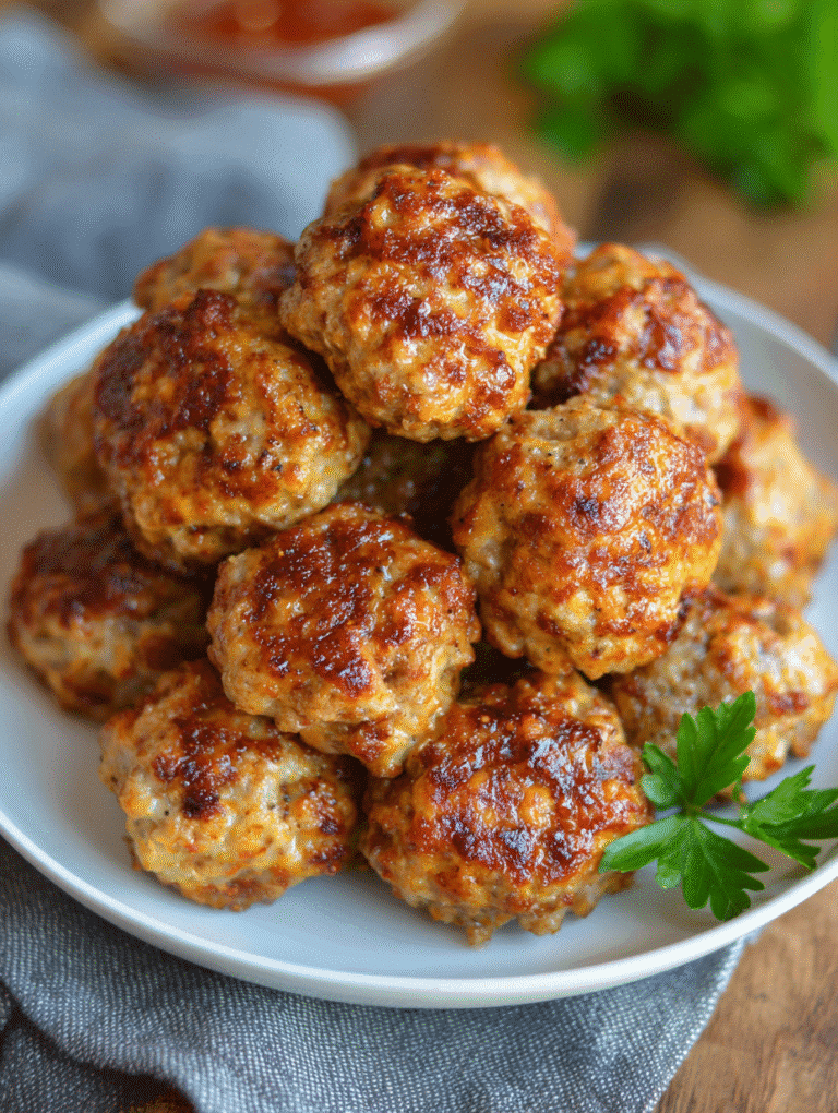 3 Ingredient Air Fryer Sausage Balls Easy Keto Recipe
