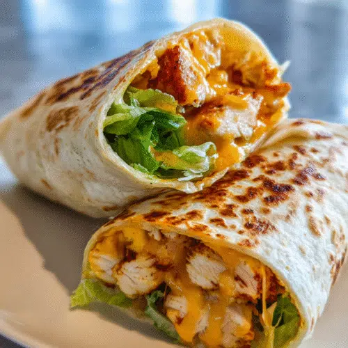 Ooey-Gooey Cheesy Garlic Chicken Wraps – Air Frying Made Delicious!