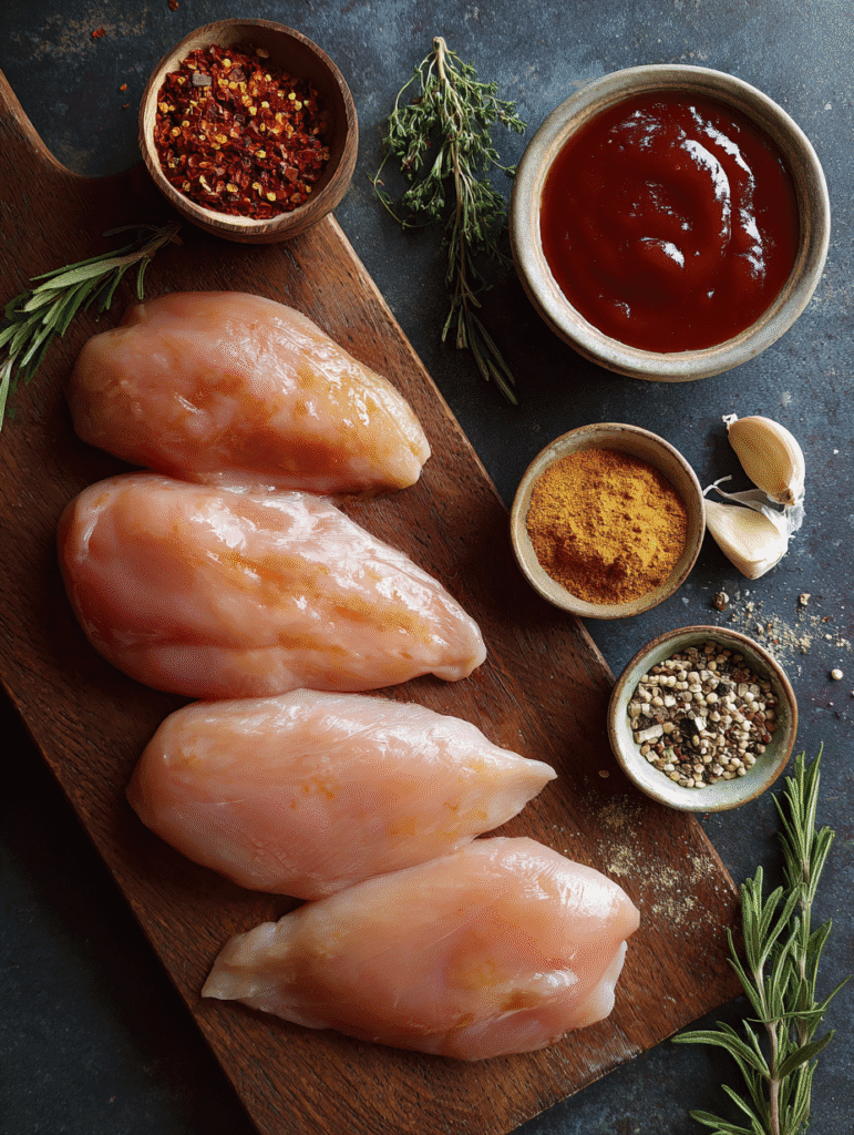 ingredients for BBQ chicken