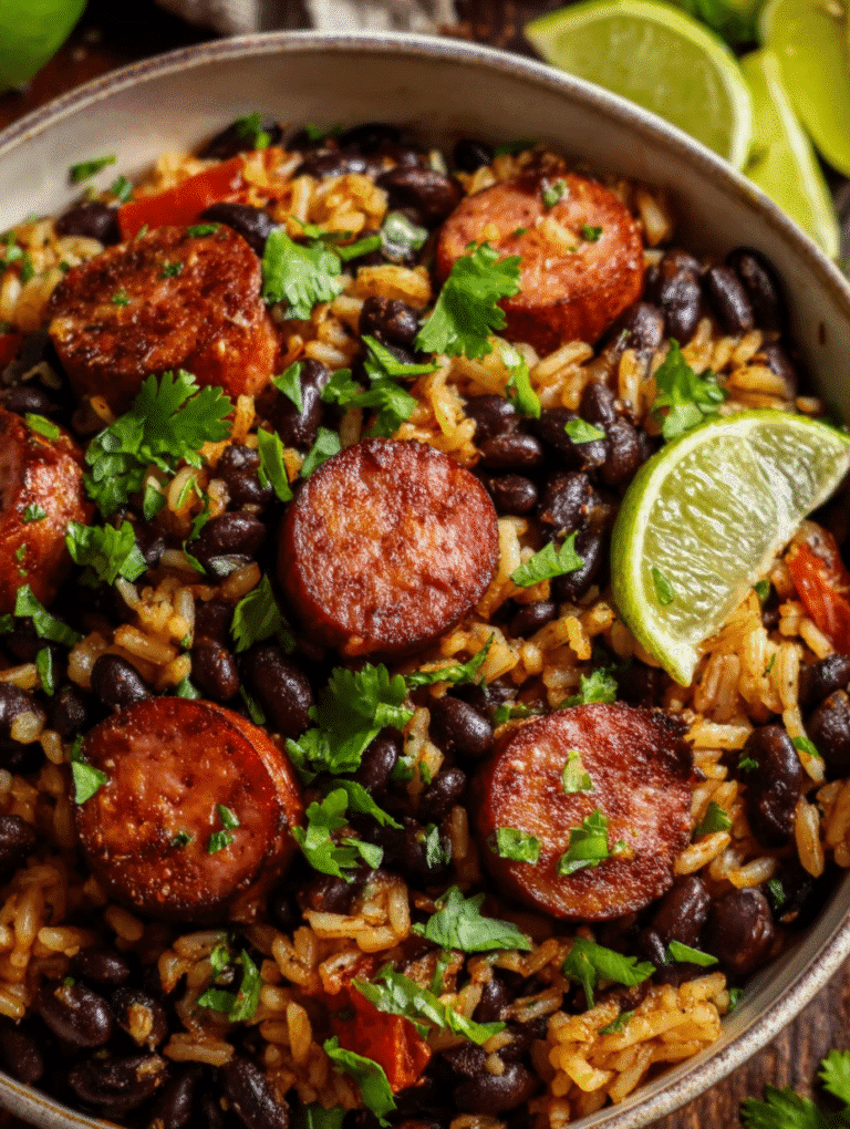 Crispy sausage cooking in an air fryer