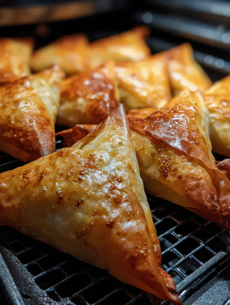 air fryer frozen spanakopita in a basket