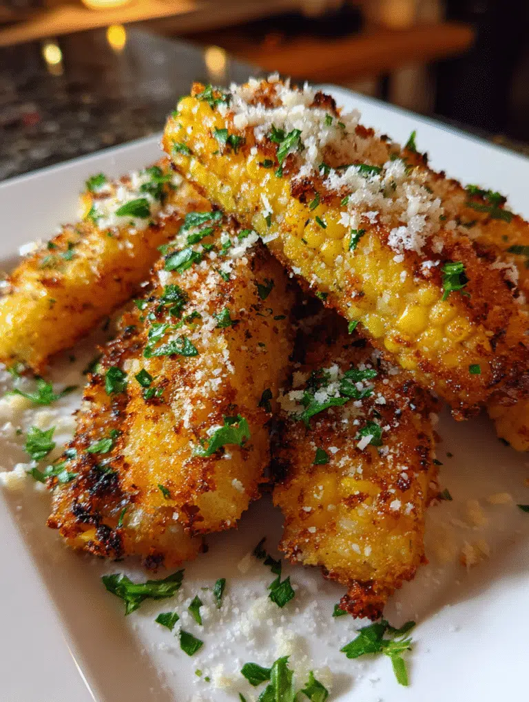 Air Fryer Garlic-Parmesan Corn Ribs TikTok Inspired recipe close-up