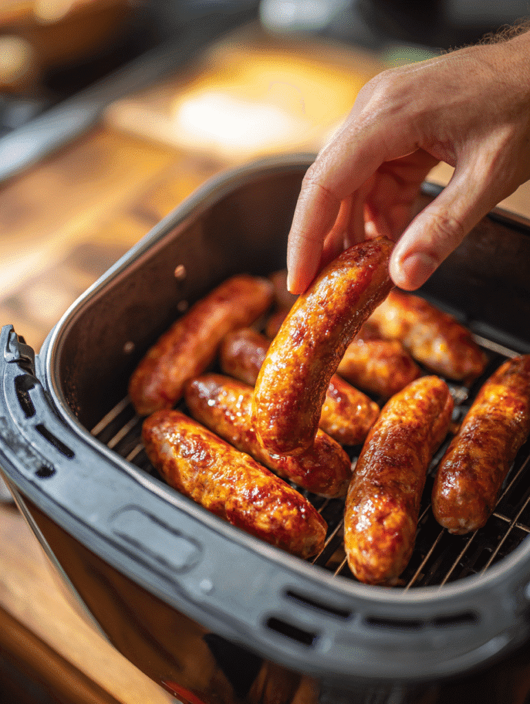 Preparing air fryer Italian sausage recipe