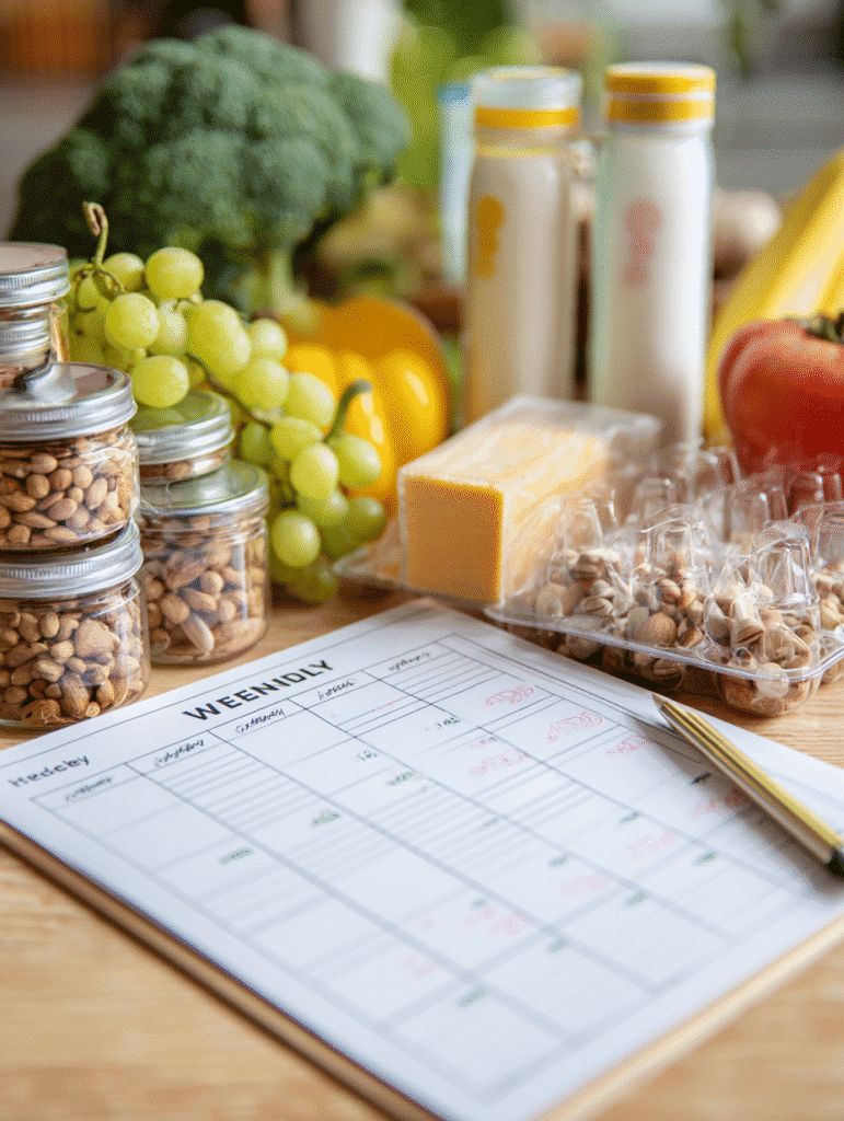 weekly air fryer snack plan and ingredients