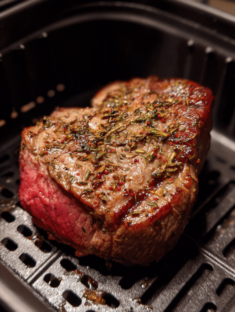 air frying steak in air fryer basket