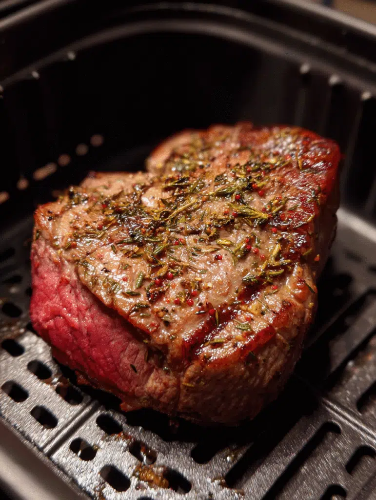 air frying steak in air fryer basket