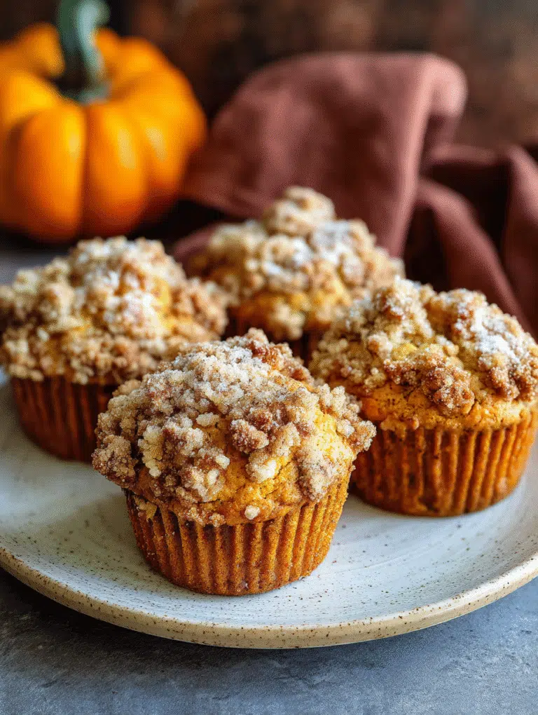 Apple Pumpkin Streusel Muffins in Air Fryer freshly baked close-up